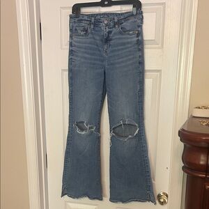 American Eagle, Distressed Blue Jeans - Size 10 SHORT